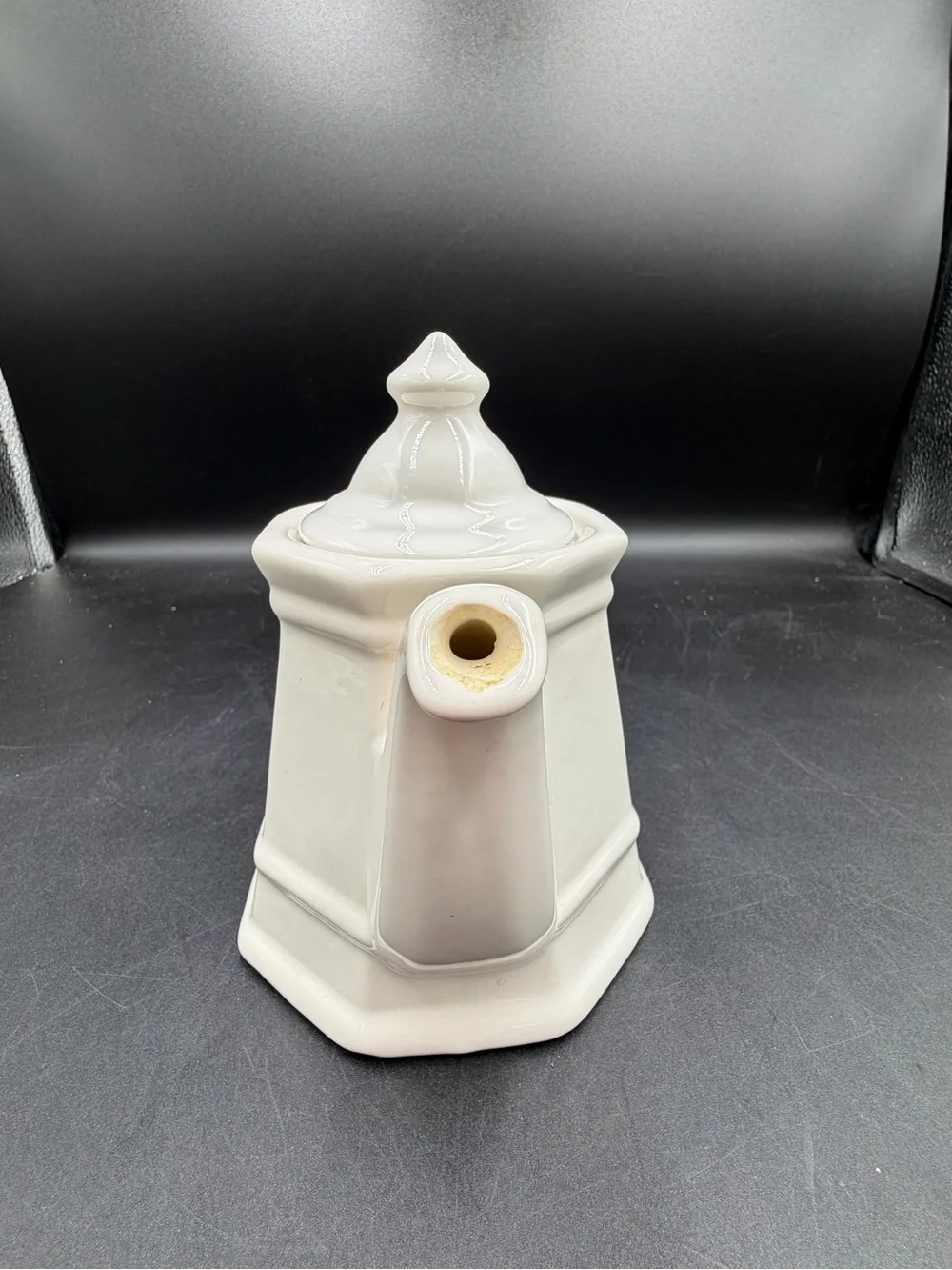 Pfaltzgraff Heritage White Ceramic Lighthouse Tower Shape Octagon Coffee Tea Pot